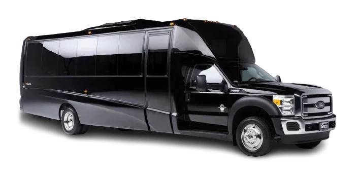 Black luxury mini coach bus