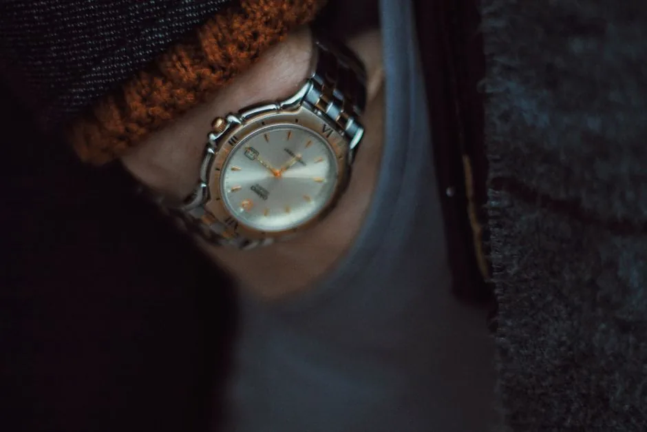 Close up of a wristwatch on a wrist