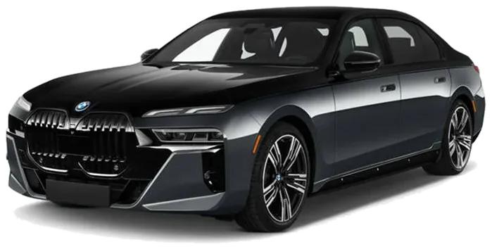 Black BMW 7 Series sedan, current model