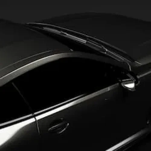 aerial view of a black luxury limousine