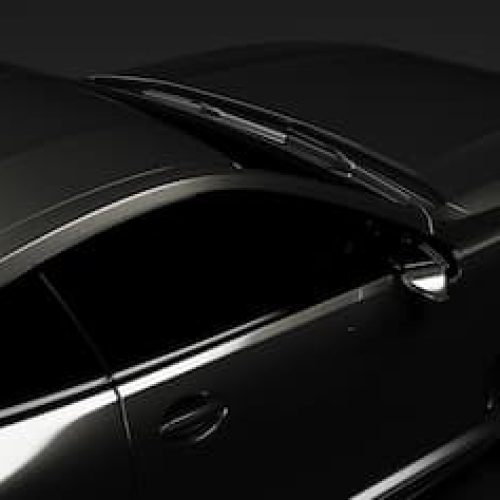 aerial view of a black luxury limousine