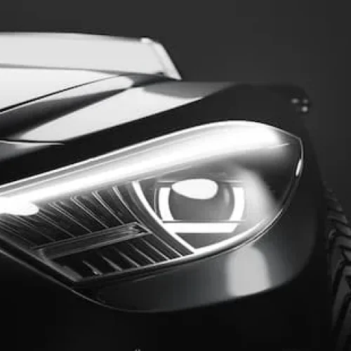 black luxury car headlight
