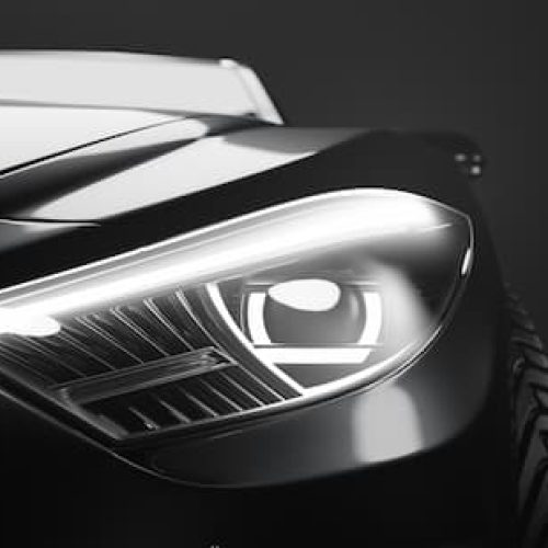 black luxury car headlight